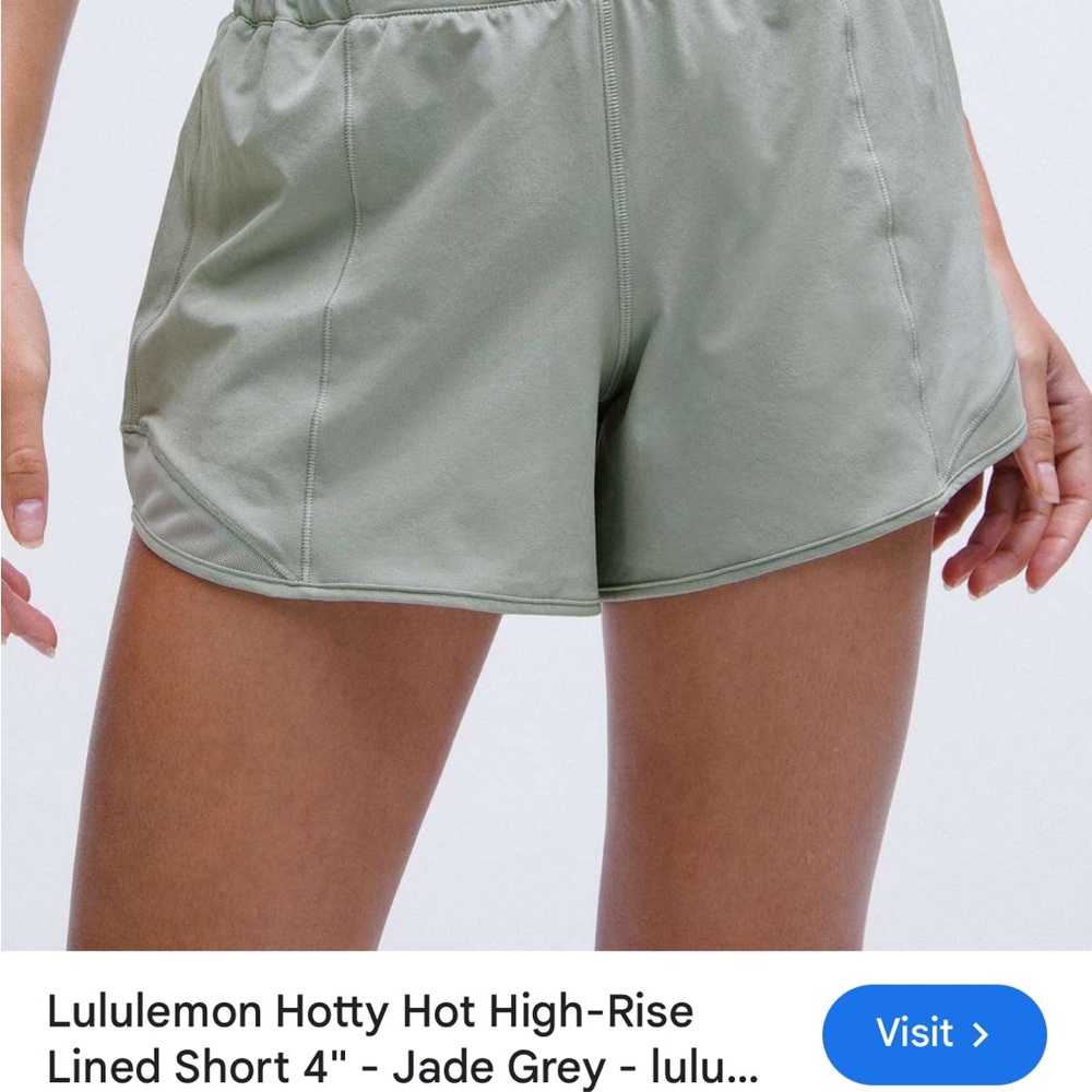 lululemon athletica Women's  Hotty hot high rise shorts -Sz4 Grey Eucalyptus